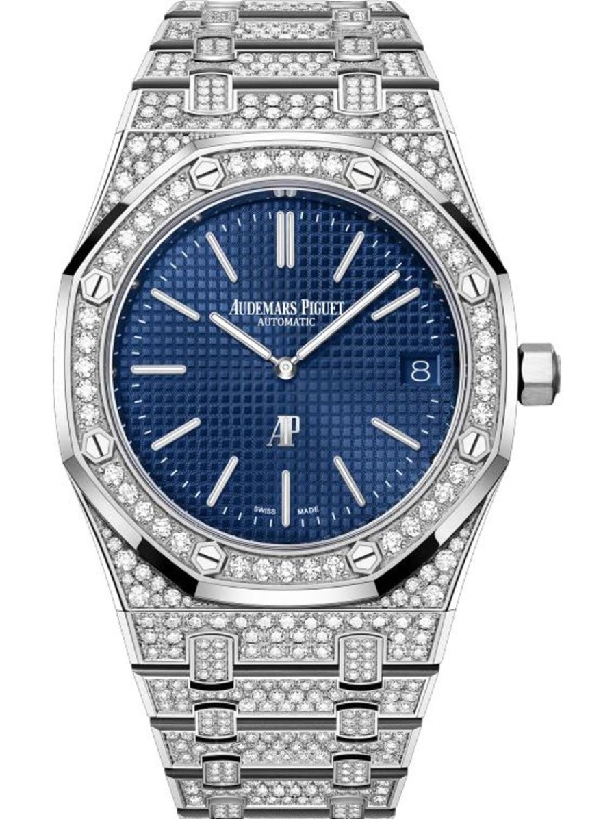 Montres Audemars Piguet | Royal Oak "Jumbo" Extra-Mince Or Blanc 18 Carats