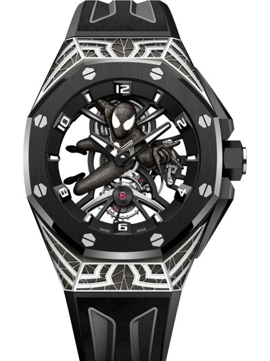 Montres Audemars Piguet | Royal Oak Concept Tourbillon "Costume Noir Spider-Man" Or Blanc 18 Carats