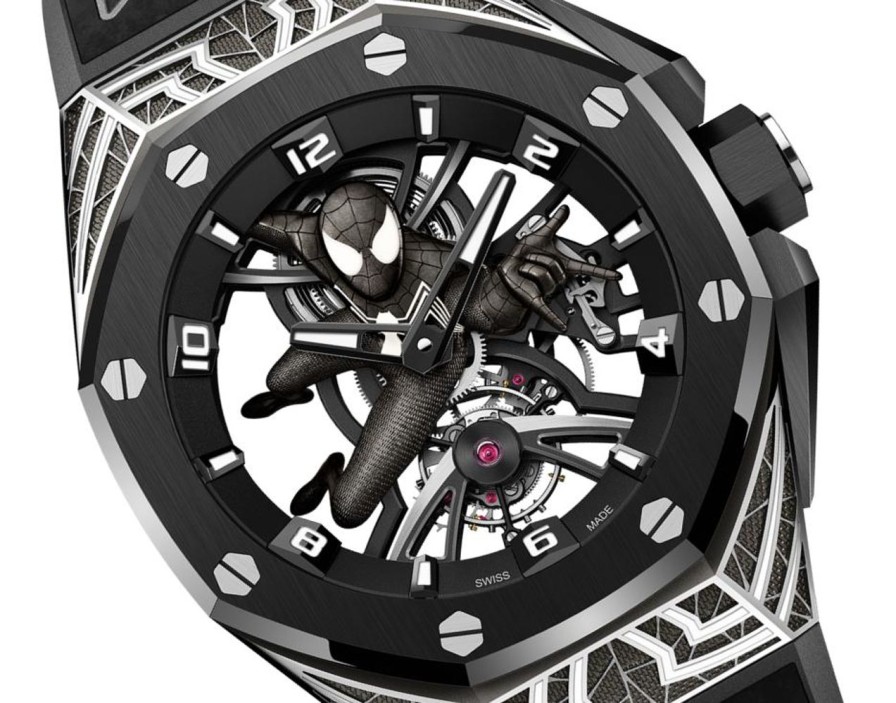 Montres Audemars Piguet | Royal Oak Concept Tourbillon "Costume Noir Spider-Man" Or Blanc 18 Carats