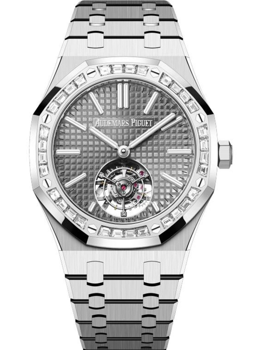 Montres Audemars Piguet | Royal Oak Tourbillon Volant Remontage Automatique Or Blanc 18 Carats